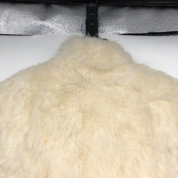 Niki Ivory Off White Vintage Genuine Rabbit Fur Coat kids size 4 - Picture 13 of 16